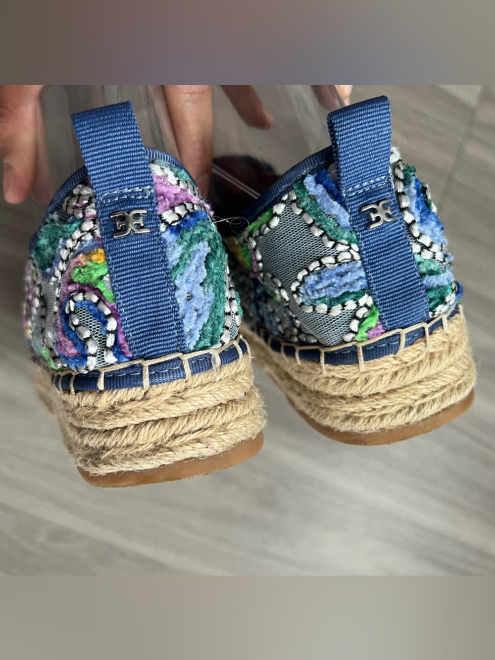 Sam Edelman Beaded Embroidered Espadrilles Multicolor Boho Slip-On Flats Size 11 - Picture 6 of 16